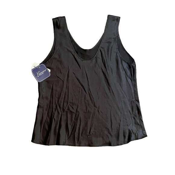 Lunaire Cami Women’s Medium Black Satin Top Tank NEW 🌼 - Picture 1 of 7